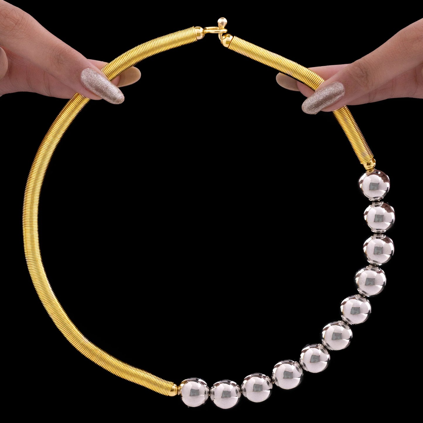 Anti-Tarnish Spring & Balls Hasli Necklace ⭐️⭐️⭐️⭐️⭐️ 100% Satisfied Customers