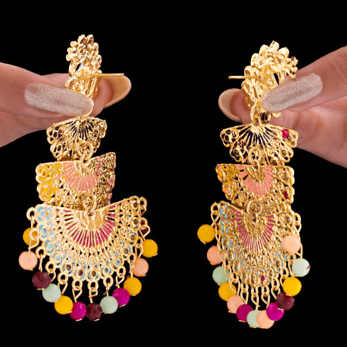 Anti-Tarnish Layered Ethnic Danglers ⭐️⭐️⭐️⭐️⭐️ 100% Satisfied Customers