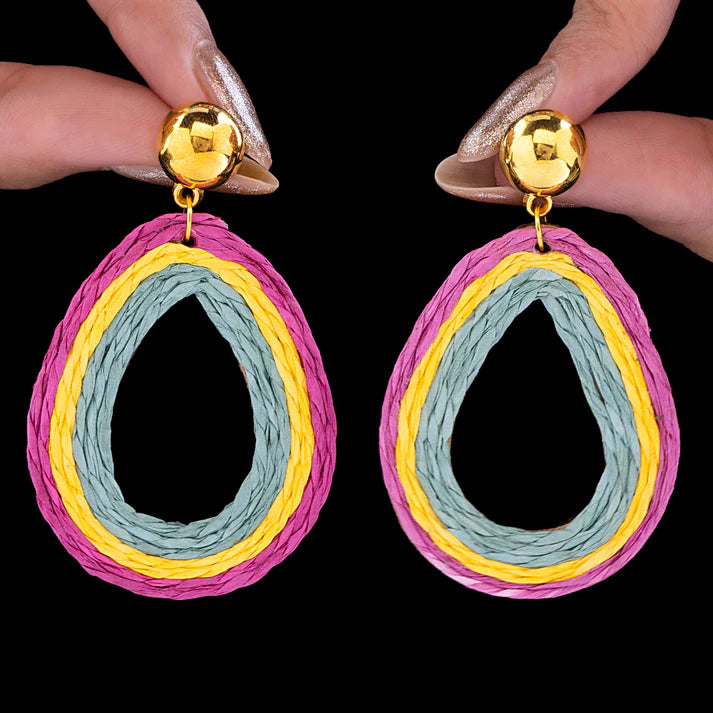 Multicoloured Premium Quality Raffia Earrings ⭐️⭐️⭐️⭐️⭐️ 100% Satisfied Customers