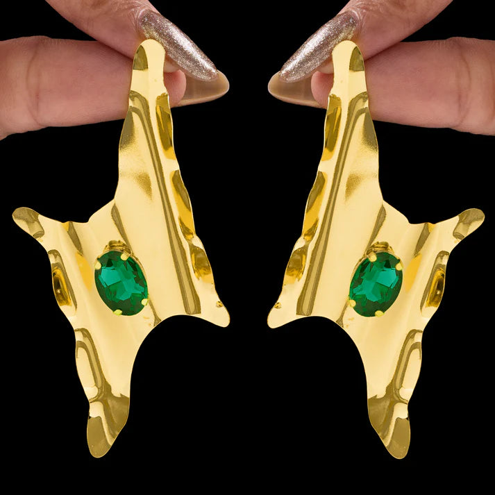 Anti-Tarnish Emerald Thunderbolt Earrings ⭐️⭐️⭐️⭐️⭐️ 100% Satisfied Customers