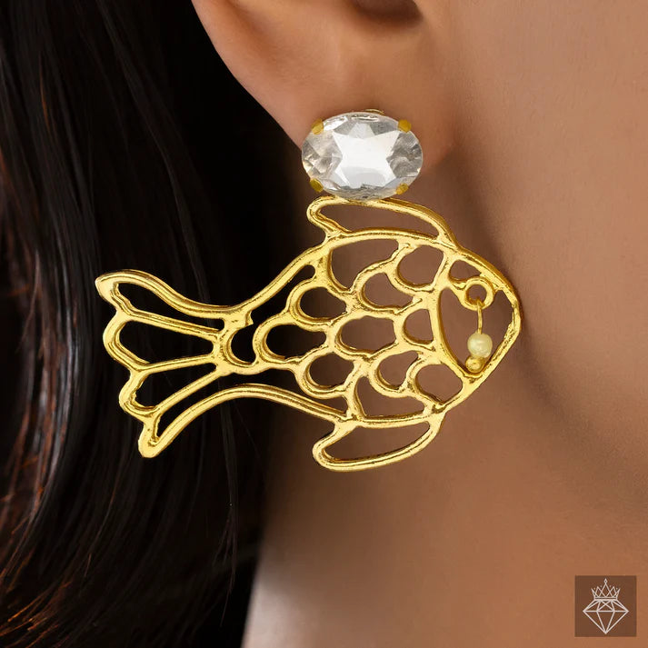 Anti-Tarnish Golden Fish Necklace Set With Earrings ⭐️⭐️⭐️⭐️⭐️ 100% Satisfied Customers