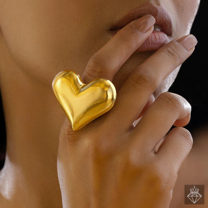 Anti-Tarnish Golden Heart Ring (Adjustable Size) ⭐️⭐️⭐️⭐️⭐️ 100% Satisfied Customers