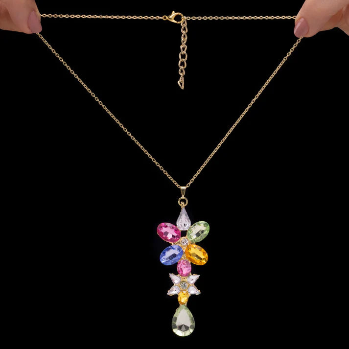 Anti-Tarnish Multicoloured Sparkling Crystals Flower Necklace ⭐️⭐️⭐️⭐️⭐️ 100% Satisfied Customers