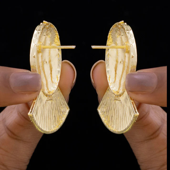 Anti-Tarnish Oval & Fan Shape Statement Earrings ⭐️⭐️⭐️⭐️⭐️ 100% Satisfied Customers