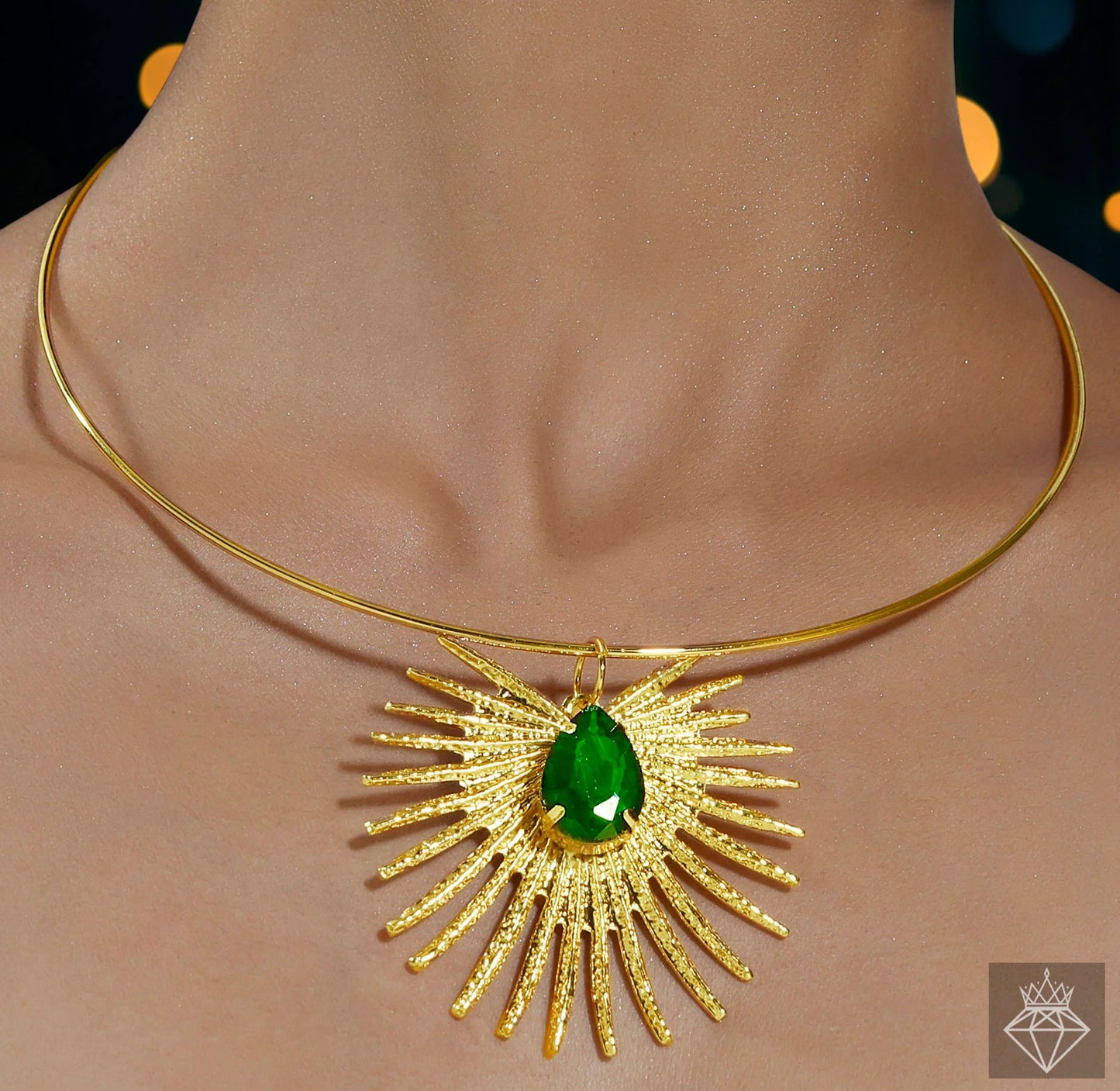 Anti-Tarnish Emerald Necklace Set With Earrings ⭐️⭐️⭐️⭐️⭐️ 100% Satisfied Customers