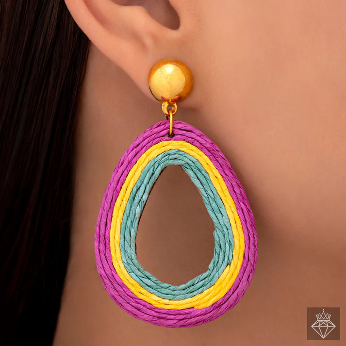 Multicoloured Premium Quality Raffia Earrings ⭐️⭐️⭐️⭐️⭐️ 100% Satisfied Customers