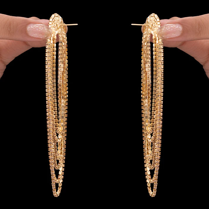Anti-Tarnish Golden U-Shaped Rhinestone Dangle Earrings ⭐️⭐️⭐️⭐️⭐️ 100% Satisfied Customers