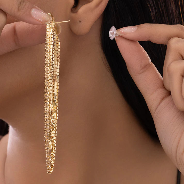 Anti-Tarnish Golden U-Shaped Rhinestone Dangle Earrings ⭐️⭐️⭐️⭐️⭐️ 100% Satisfied Customers