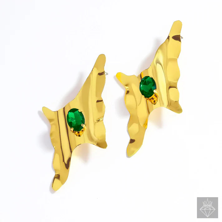 Anti-Tarnish Emerald Thunderbolt Earrings ⭐️⭐️⭐️⭐️⭐️ 100% Satisfied Customers