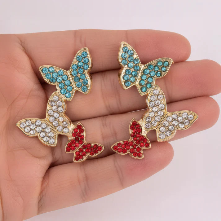Anti-Tarnish Tri-Tone Butterfly Earrings ⭐️⭐️⭐️⭐️⭐️ 100% Satisfied Customers