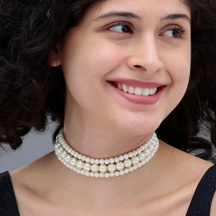 Triple Layer Pearl Choker Necklace Set ⭐️⭐️⭐️⭐️⭐️ 100% Satisfied Customers