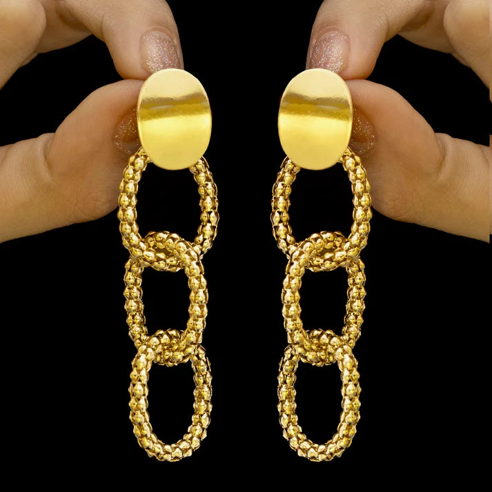 Anti-Tarnish Popcorn Chain Link Dangle Earrings ⭐️⭐️⭐️⭐️⭐️ 100% Satisfied Customers