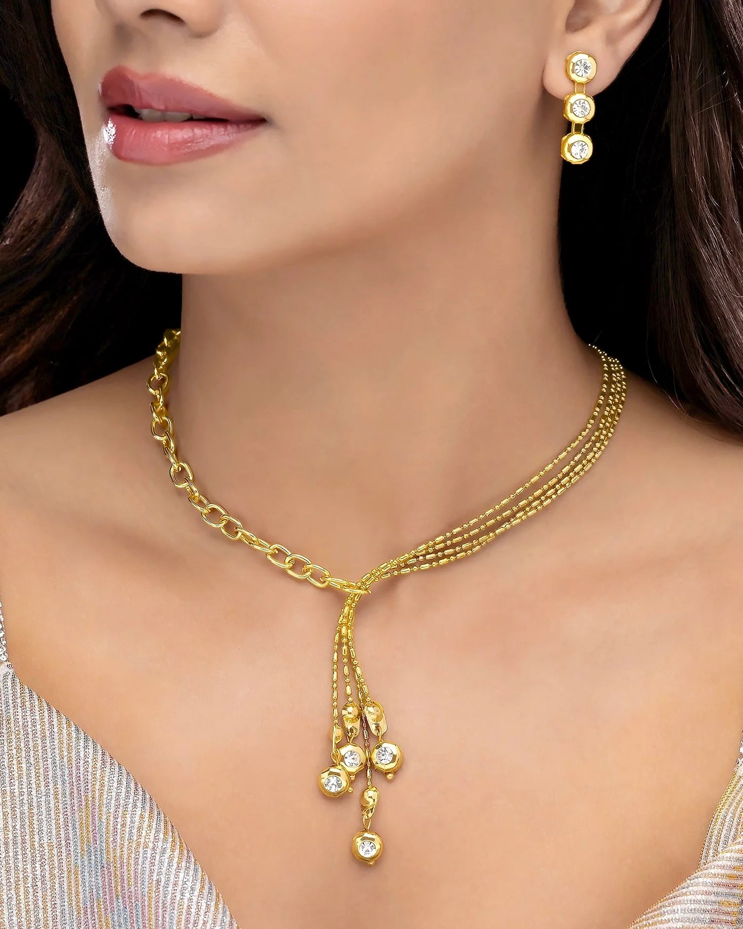 Anti-Tarnish High Fashion Crystal Necklace Set With Earrings ⭐️⭐️⭐️⭐️⭐️ 100% Satisfied Customers