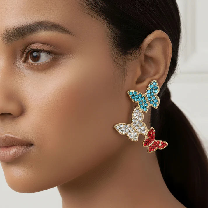 Anti-Tarnish Tri-Tone Butterfly Earrings ⭐️⭐️⭐️⭐️⭐️ 100% Satisfied Customers