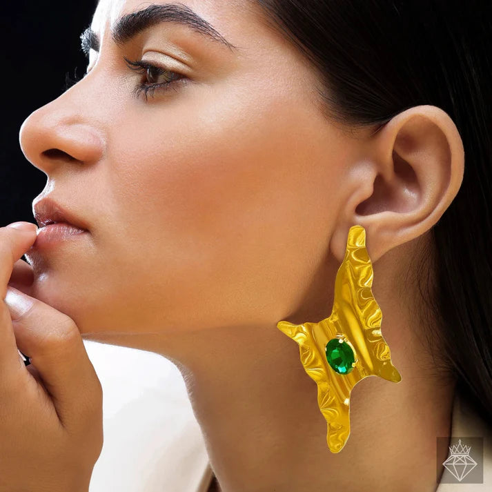 Anti-Tarnish Emerald Thunderbolt Earrings ⭐️⭐️⭐️⭐️⭐️ 100% Satisfied Customers