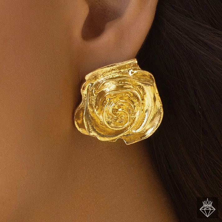 Anti-Tarnish Golden Rose Beautiful Earrings ⭐️⭐️⭐️⭐️⭐️ 100% Satisfied Customers
