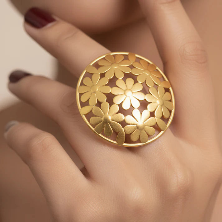 Anti-Tarnish Oversized Cutout Flower Ring (Adjustable Size) ⭐️⭐️⭐️⭐️⭐️ 100% Satisfied Customers