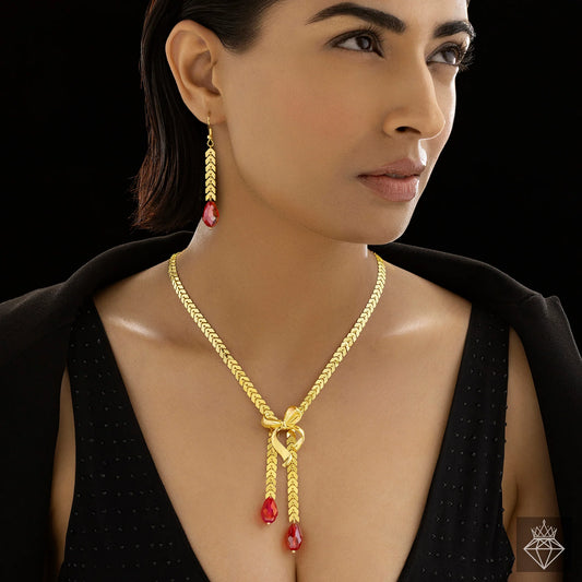 PRAO Anti-Tarnish Y Necklace Set With Earrings ⭐️⭐️⭐️⭐️⭐️ 100% Satisfied Customers