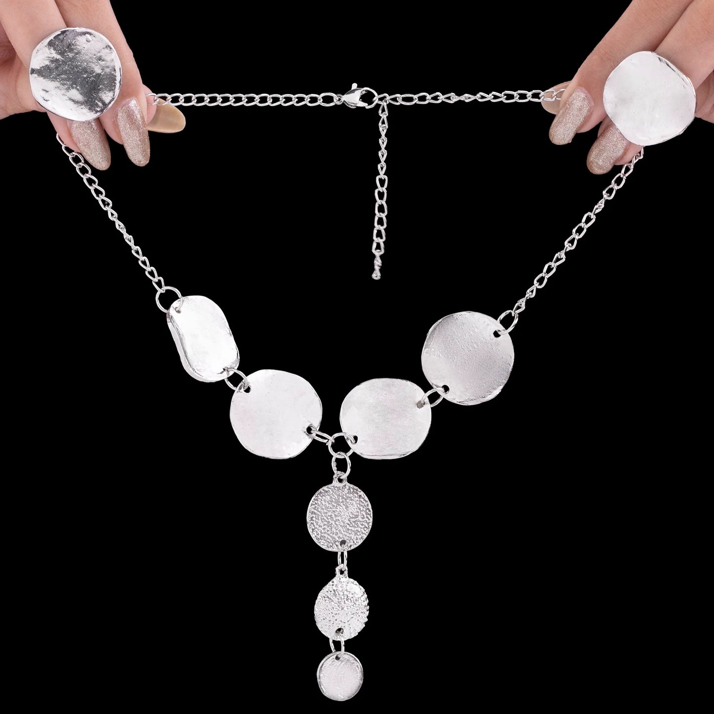 Anti-Tarnish Silver Coin Y Necklace Set With Earrings ⭐️⭐️⭐️⭐️⭐️ 100% Satisfied Customers