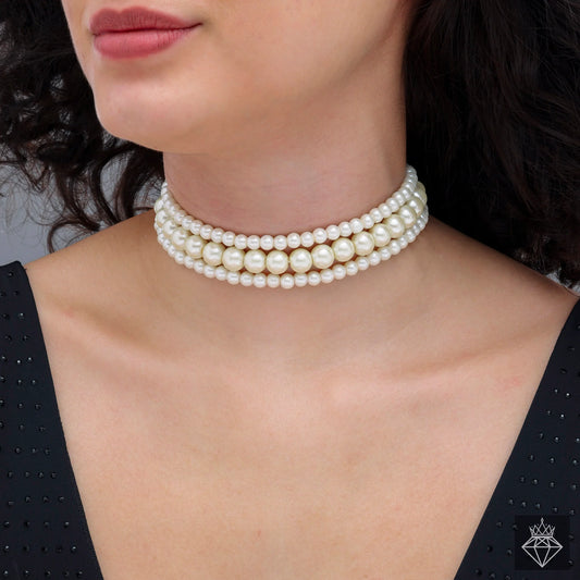 Triple Layer Pearl Choker Necklace Set ⭐️⭐️⭐️⭐️⭐️ 100% Satisfied Customers