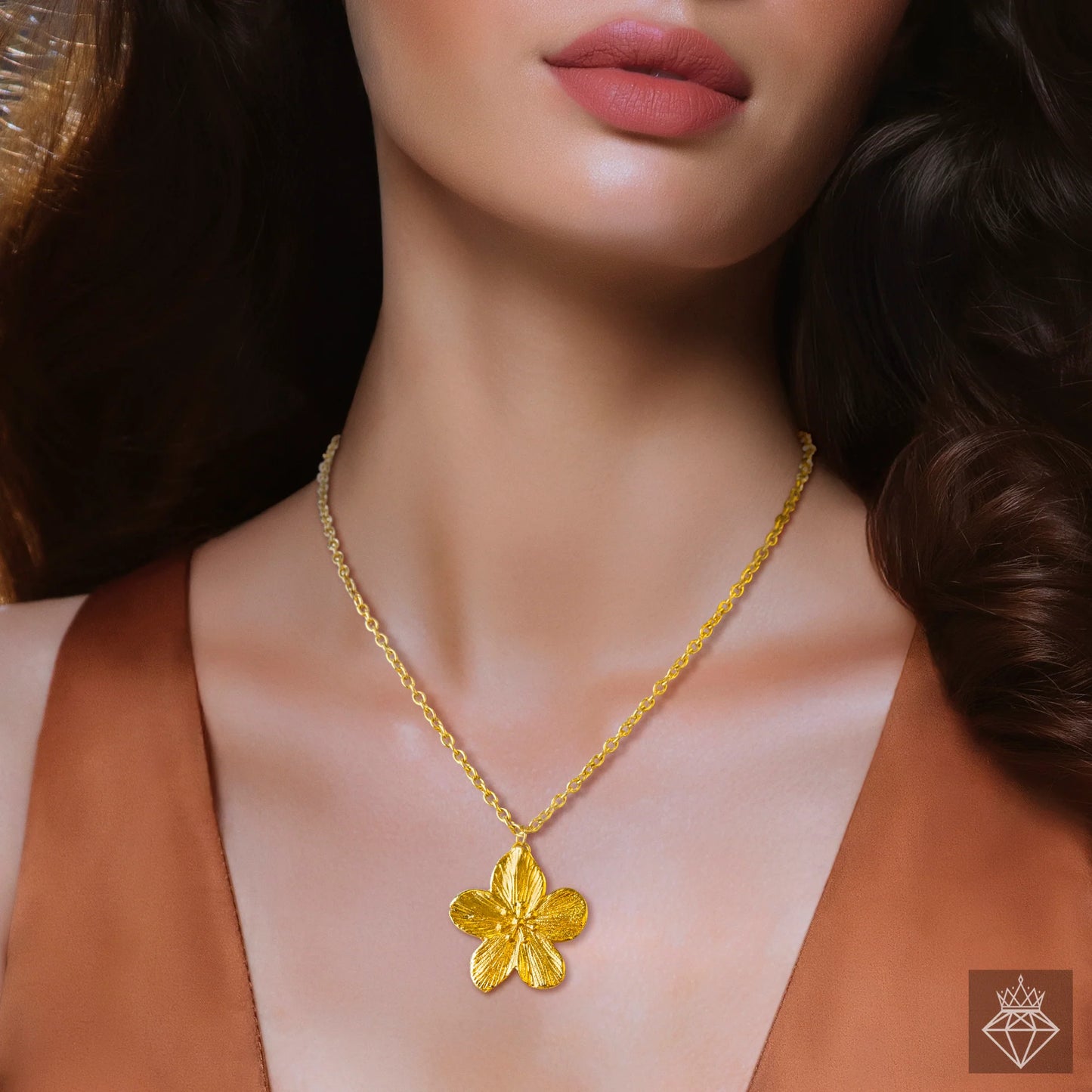 Anti-Tarnish Lily Flower Necklace Set With Earrings ⭐️⭐️⭐️⭐️⭐️ 100% Satisfied Customers