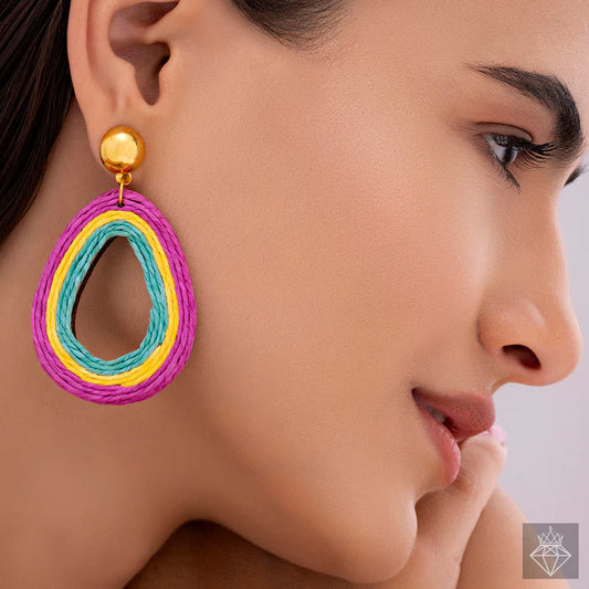 Multicoloured Premium Quality Raffia Earrings ⭐️⭐️⭐️⭐️⭐️ 100% Satisfied Customers