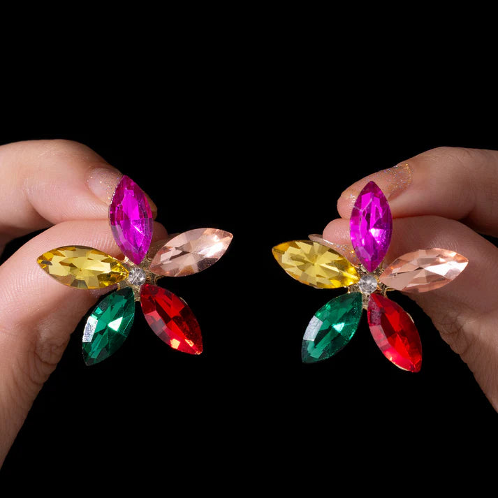 Anti-Tarnish Multicolor Crystal Flower Earrings ⭐️⭐️⭐️⭐️⭐️ 100% Satisfied Customers