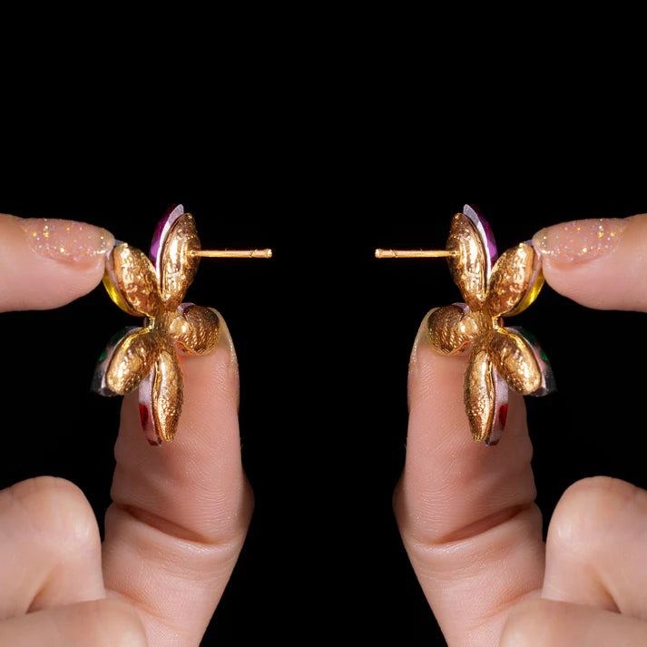 Anti-Tarnish Multicolor Crystal Flower Earrings ⭐️⭐️⭐️⭐️⭐️ 100% Satisfied Customers