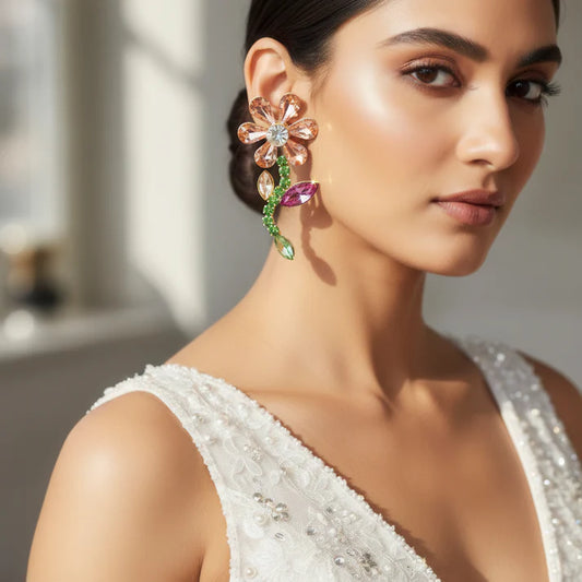 Anti-Tarnish Multicoloured Crystal Flower Earrings ⭐️⭐️⭐️⭐️⭐️ 100% Satisfied Customers