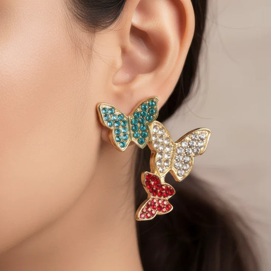 Anti-Tarnish Tri-Tone Butterfly Earrings ⭐️⭐️⭐️⭐️⭐️ 100% Satisfied Customers